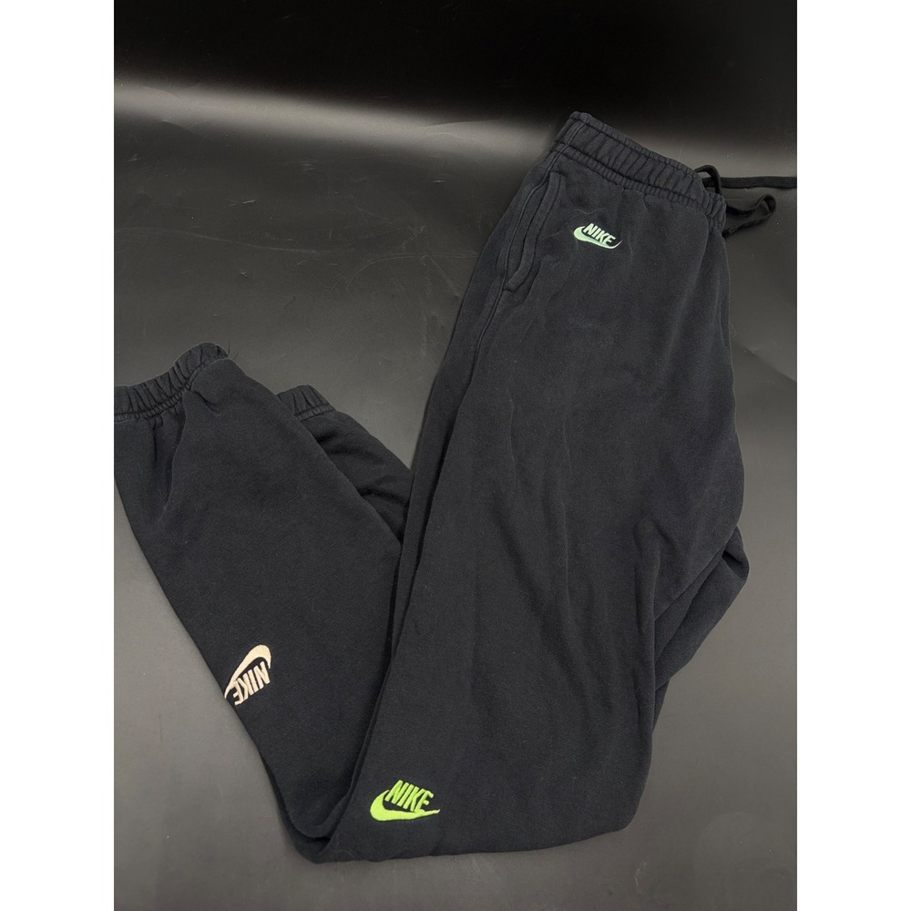 Nike Mens Fleece Jogger Sweatpants Multicolor Swoosh Black Medium SKU 752